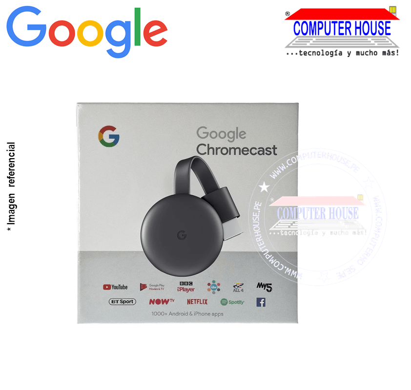 Chromecast GOOGLE 3 Full HD Digital multimedia receiver.