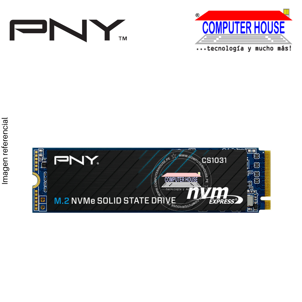 Disco Sólido 1TB PNY M.2 NVMe PCIe CS1031 (lectura 2400 MB/s, escritura 1750 MB/s, MAXIMO)