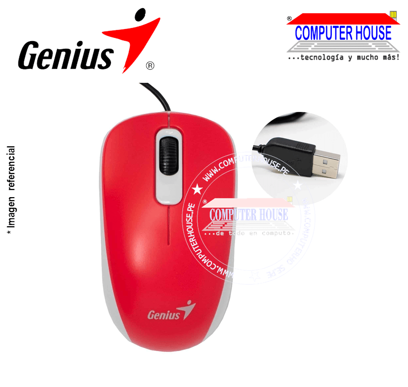 GENIUS Mouse alámbrico DX-110 USB Óptico 1000 DPI (31010116104) conexión USB.