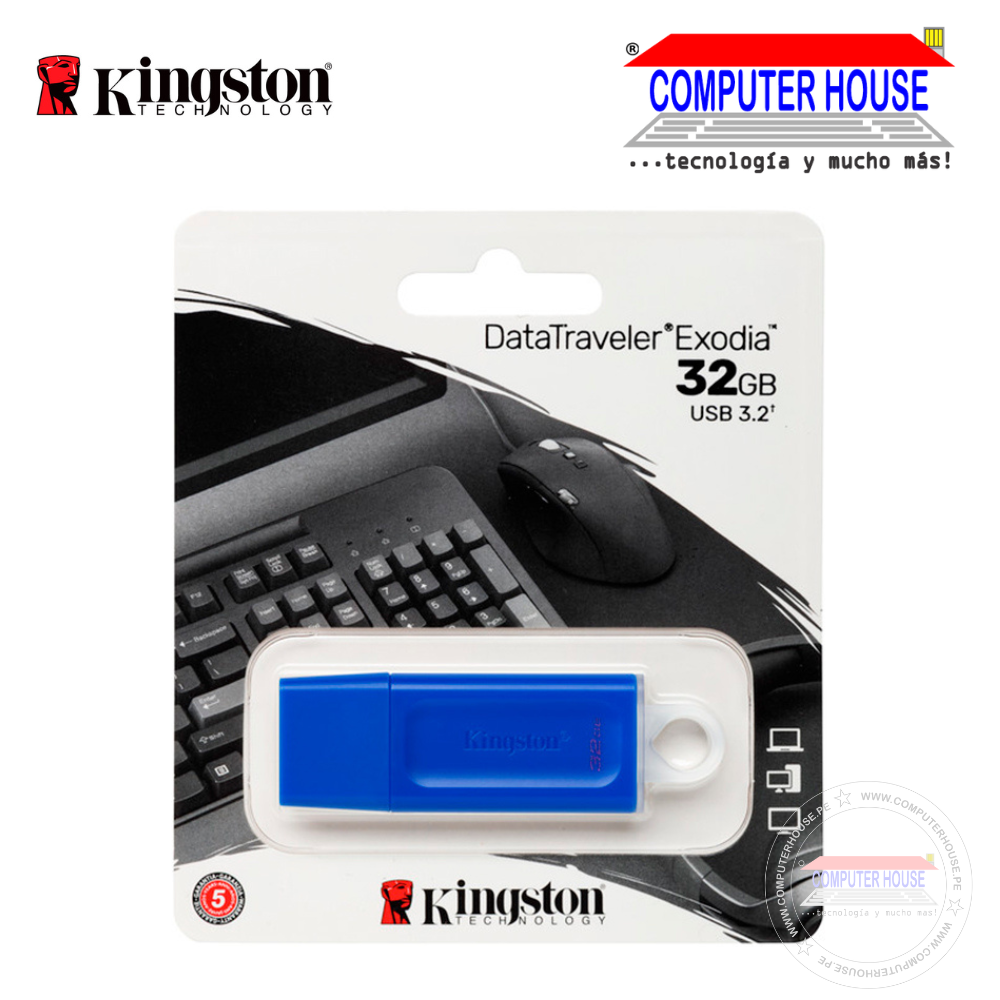 Memoria USB KINGSTON 32GB, DTX Exodia, 3.2 Gen 1, Azul (KC-U2G32-7GB)