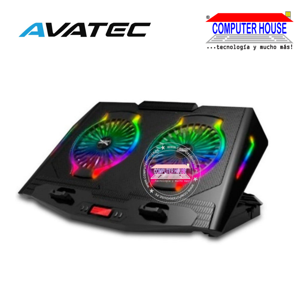 Cooler para Laptop AVATEC CCL-3071B, 2 cooler 5 niveles de inclinación hasta 17