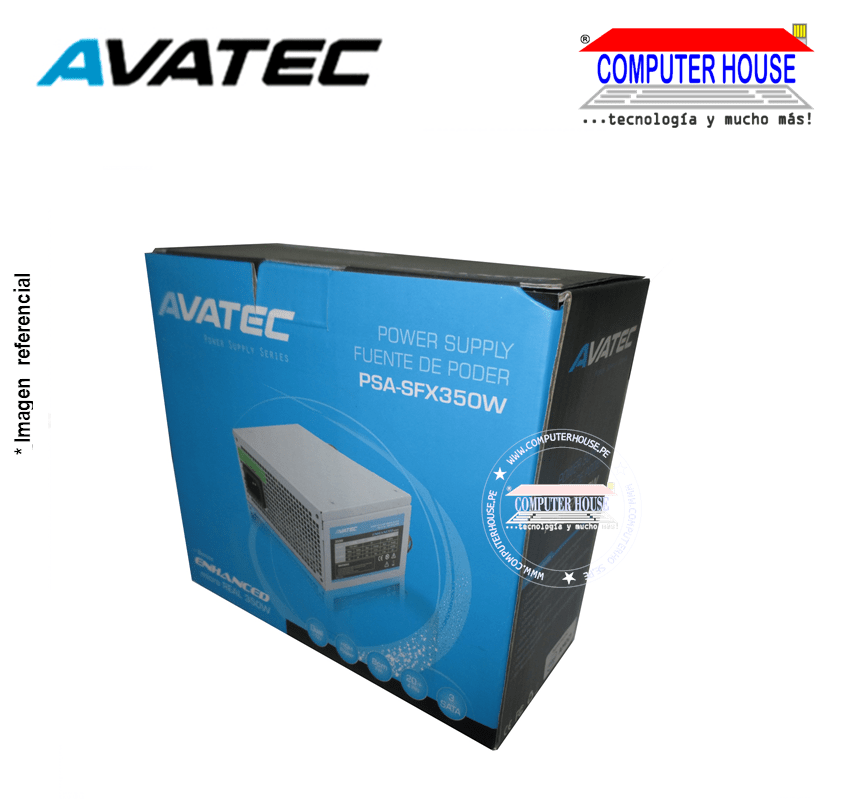 AVATEC PSA-SFX350W, 350W Power Supply, Slim.