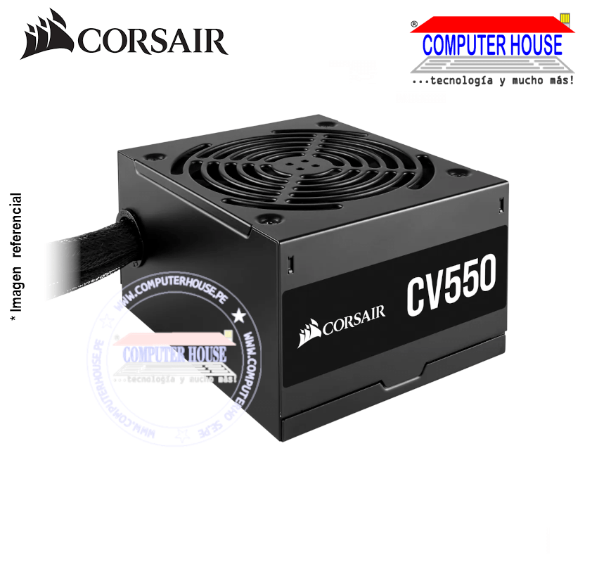 Fuente de poder CORSAIR CV550, 550W, Certificación 80+ Bronze.