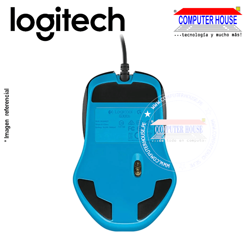 LOGITECH Mouse alámbrico gamer G300S conexion USB.