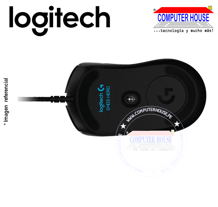 LOGITECH Mouse alámbrico gamer G403 conexión USB.