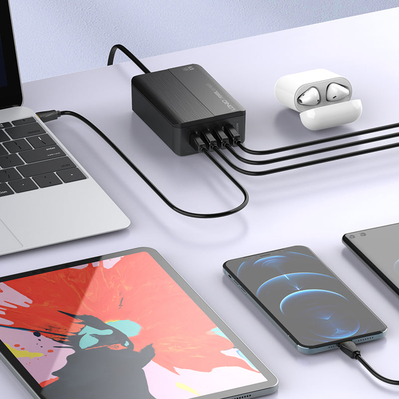 LDNIO Desktop Charger USB Connection 2 USB Quick Charge 3.0 + 2 USB Type C 65W Fast Charging (A4808Q)