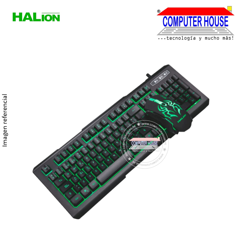 HALION Kit gamer HA-810C Mirage teclado mouse conexión USB.