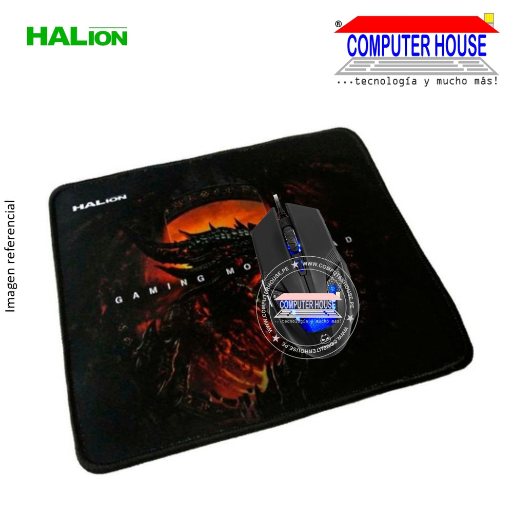 HALION Mouse alámbrico Gamer + PAD FREAK HA-919P conexión USB