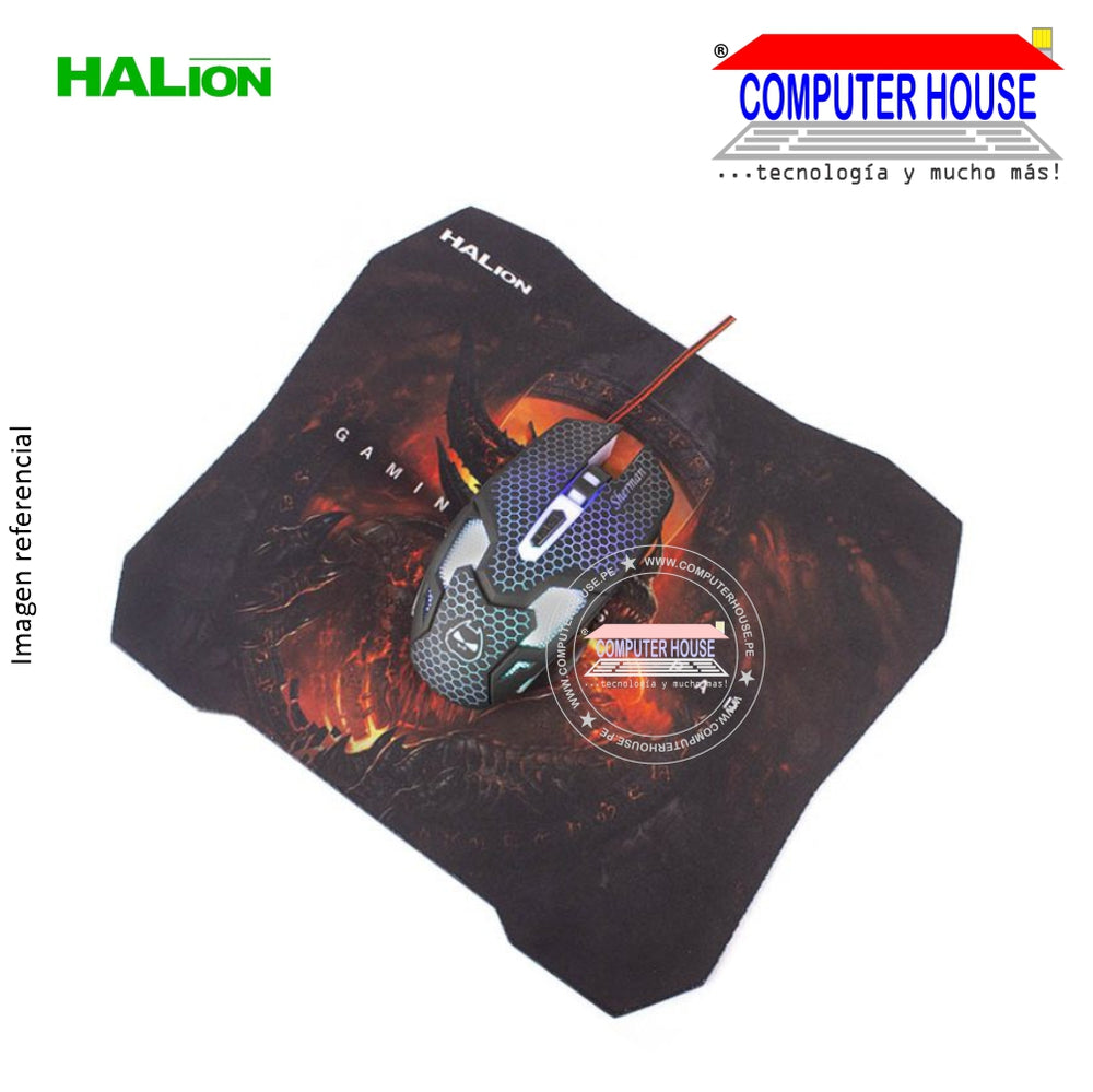 HALION Mouse Gamer + PAD SHERMAN HA-M923P conexión USB.