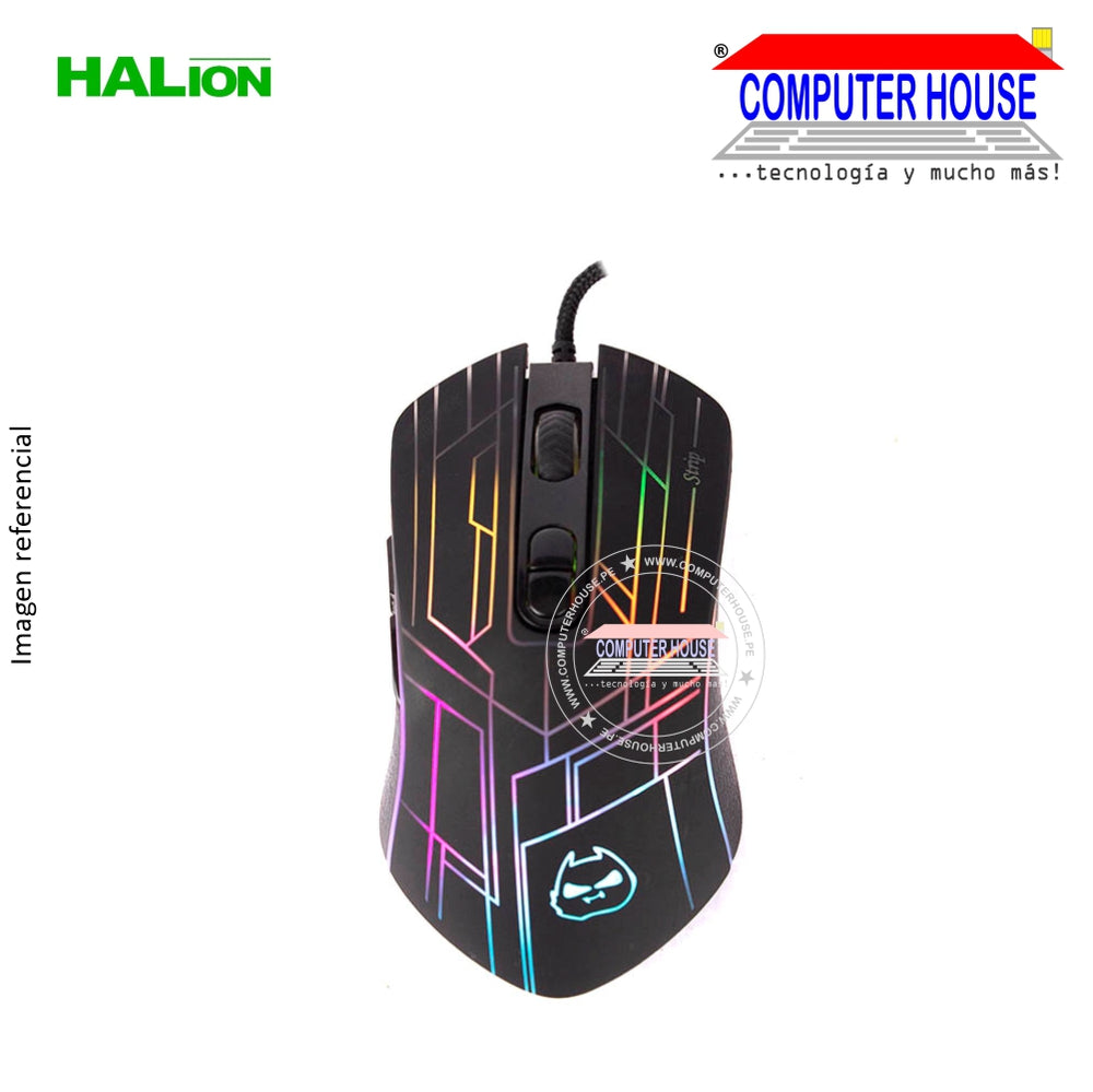 HALION Mouse alámbrico Gamer Strip HA-M317 conexión USB.