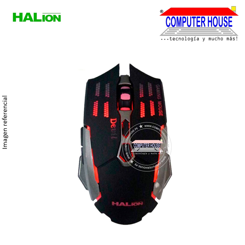 HALION Mouse alámbrico gamer Devil HA-M908 conexión USB.