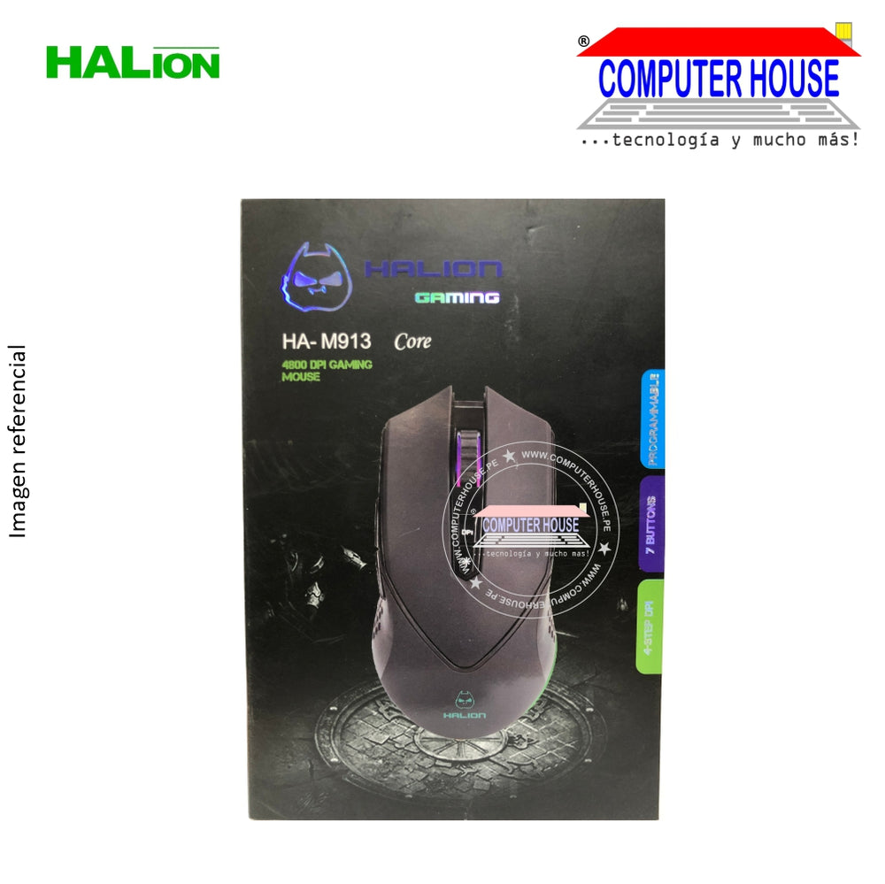 HALION Mouse alámbrico Gamer Core HA-M913 conexión USB.