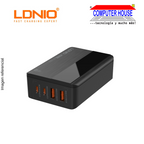LDNIO cargador de escritorio USB   conexión 2 USB Carga Rápida 3.0 + 2 USB Tipo C 65W Carga rápida (A4808Q)
