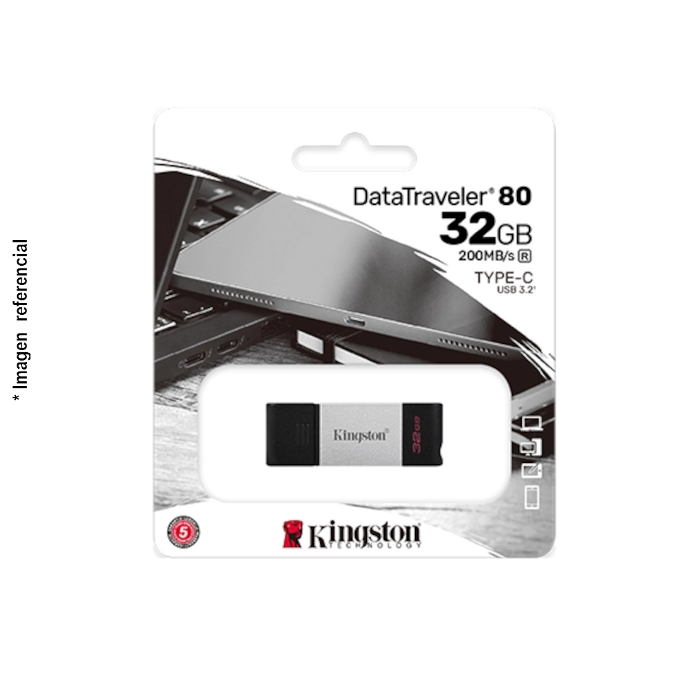 Memoria USB KINGSTON 32GB, DataTraveler 80, USB-C 3.2 Gen1, (DT80/32GB)