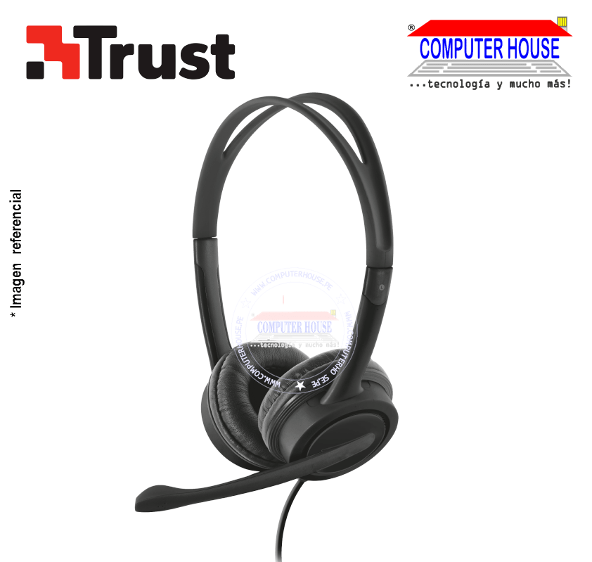 TRUST Doba Webcam + Headphones, 2-in-1 Home Office Set, 720p HD Camera, USB