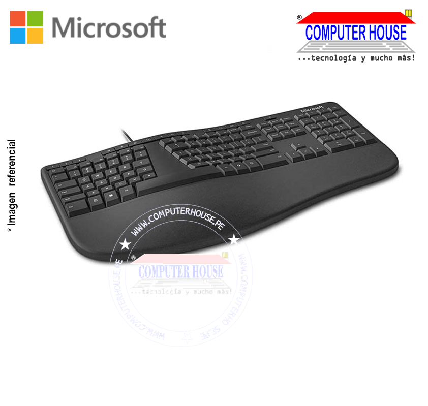 MICROSOFT KIT alámbrico teclado mouse Ergonómico (RJU-00003) conexión USB.