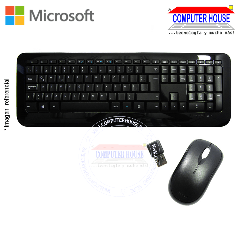 MICROSOFT Kit inalámbrico teclado mouse Desktop 850 (PY9-00004/PY9-00008) conexión USB WI-FI.