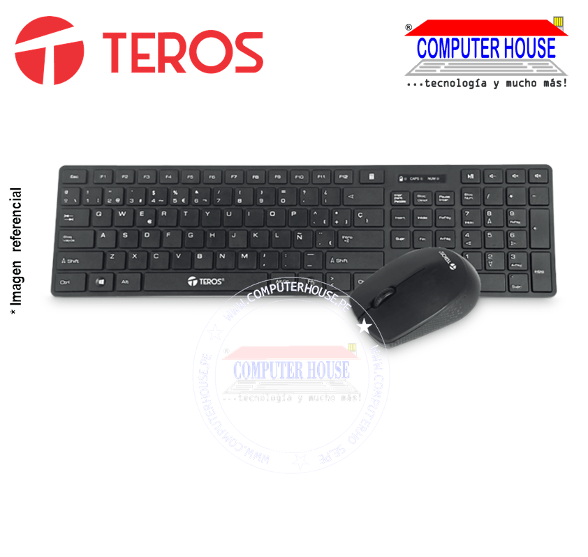 TEROS Kit inalámbrico Teclado Mouse TE-4070N conexión USB.