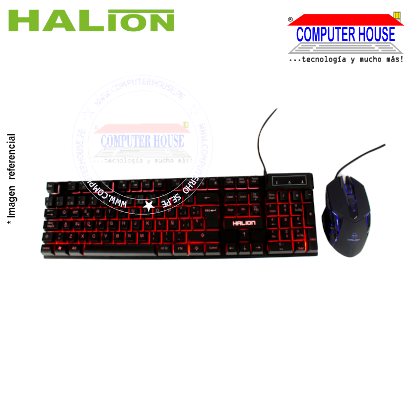 HALION Kit gamer HA-813C Eclipse conexión USB.