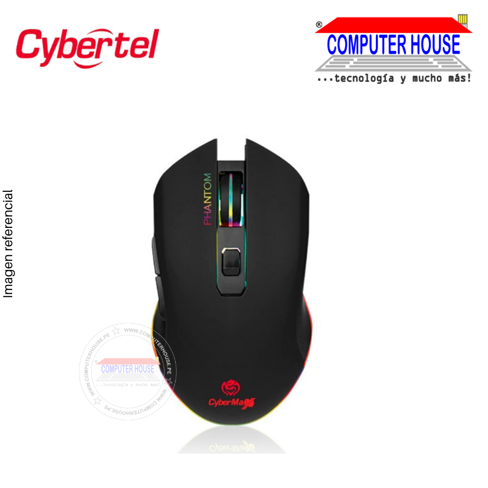 CYBERTEL Mouse alámbrico Gamer MG534 conexión USB.