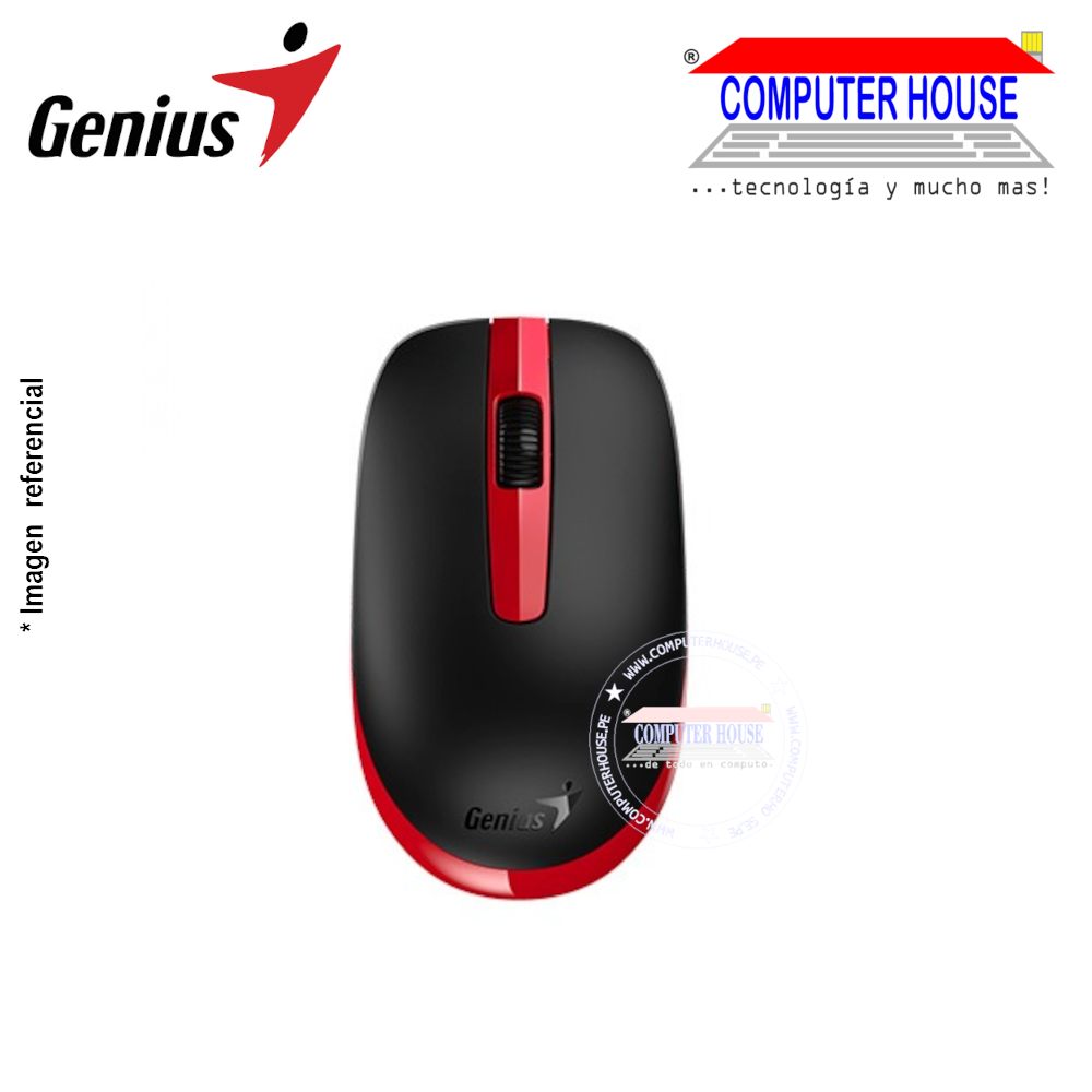 GENIUS NX-7007 Wireless Mouse, Blueeye, Red, USB Receiver.