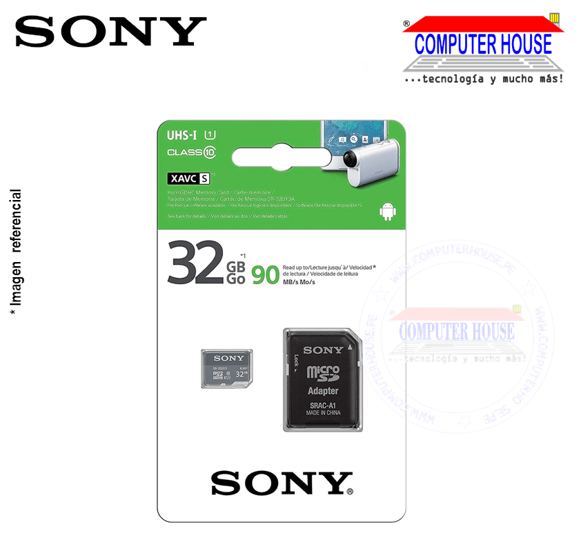 Memoria Micro SD SONY 32GB. con adaptador SD.