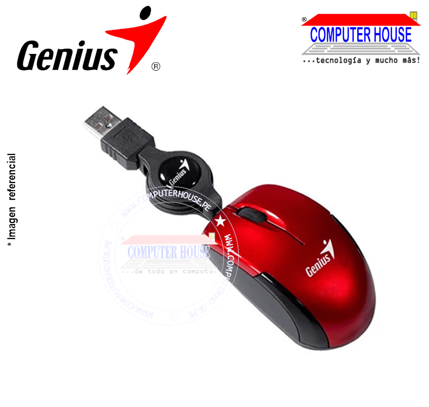 GENIUS Mouse alámbrico Micro Traveler V2 (31010125103) conexión USB.