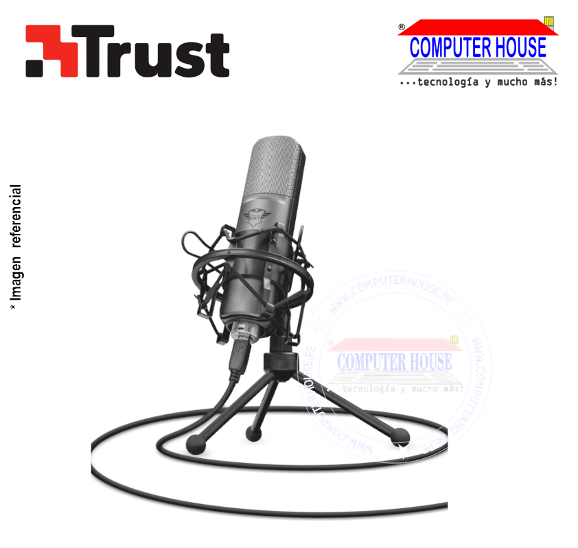 TRUST Lance GXT242 Streaming Microphone, with tripod.