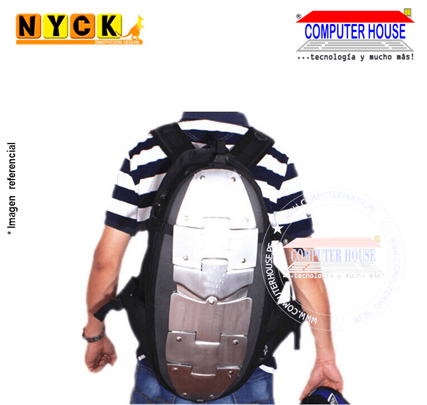 NYCK Metal Force 14.1" Black Backpack (MF-5214)