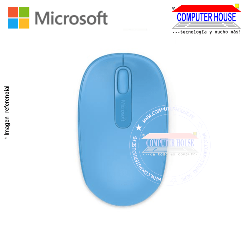 MICROSOFT mouse inalámbrico Mobile 1850 Cyan Azul (U7Z-00055) conexión USB.