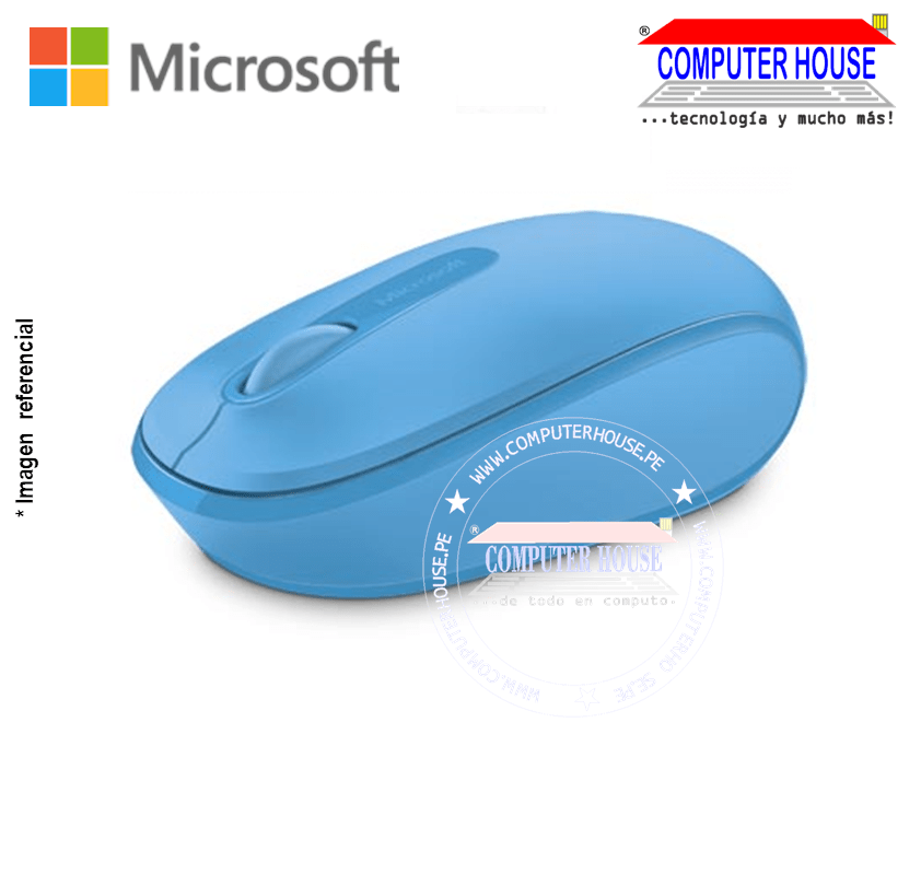 MICROSOFT mouse inalámbrico Mobile 1850 Cyan Azul (U7Z-00055) conexión USB.