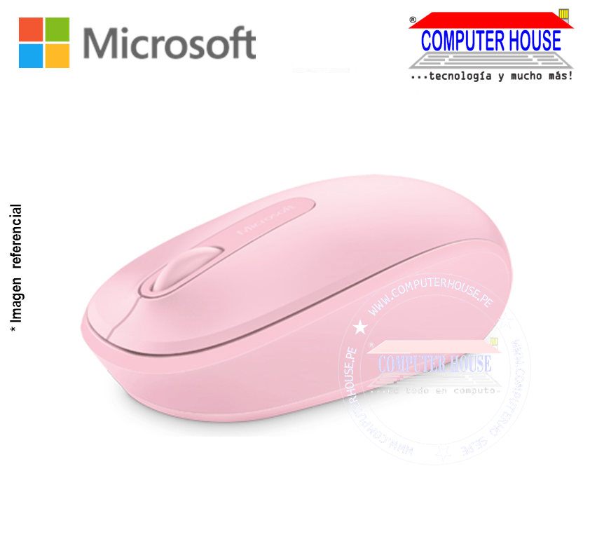 MICROSOFT mouse inalámbrico Mobile 1850 Rosado (U7Z-00021) conexión USB.