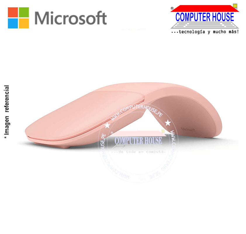MICROSOFT Mouse inalámbrico ARC soft rosado (ELG-00037) conexión Bluetooth.