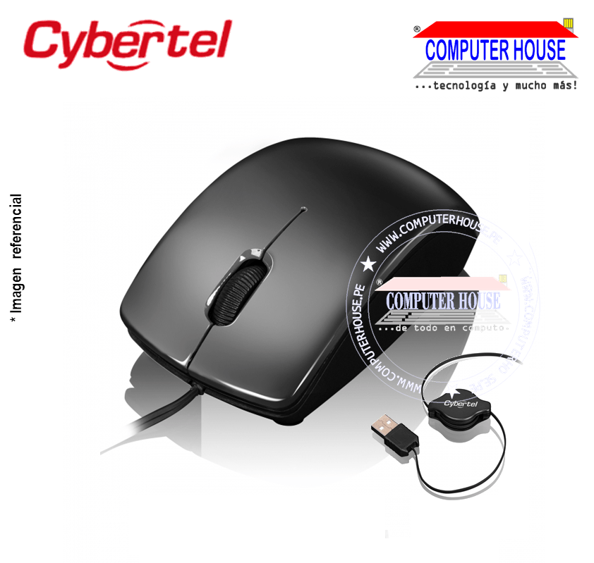 CYBERTEL Mouse alámbrico M216 Bravio conexión USB.