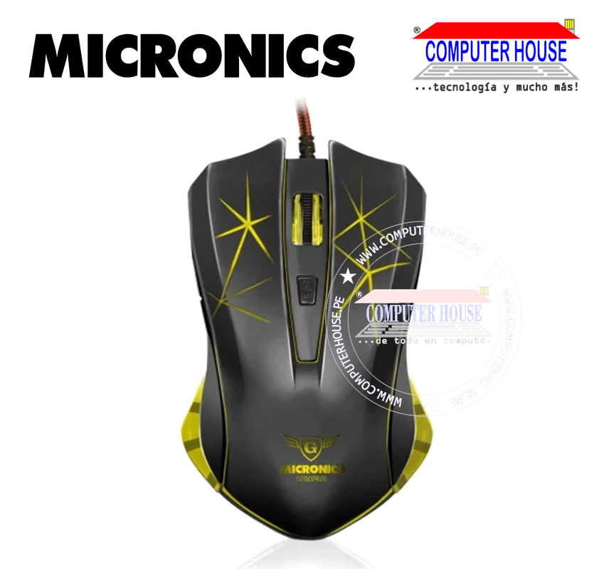 MICRONICS Mouse alámbrico gamer Concorde Mic M805 conexión USB.