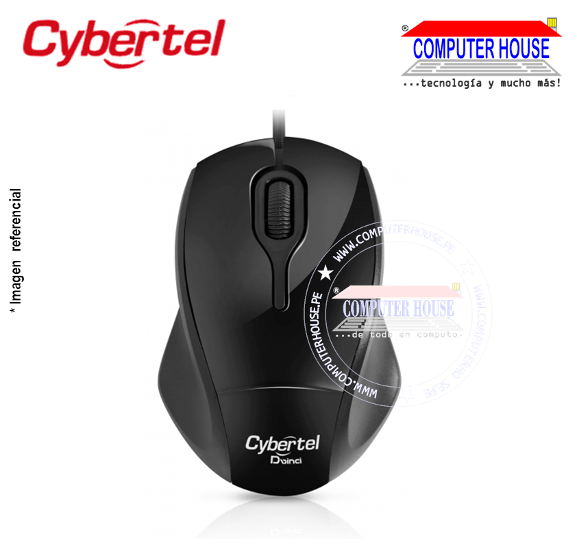 CYBERTEL Mouse alámbrico DVINCI M201 conexión USB.
