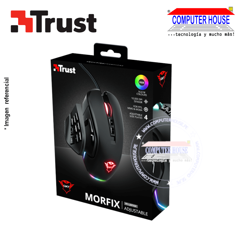 TRUST Wired Mouse Gamer GXT970 Morfix USB connection.