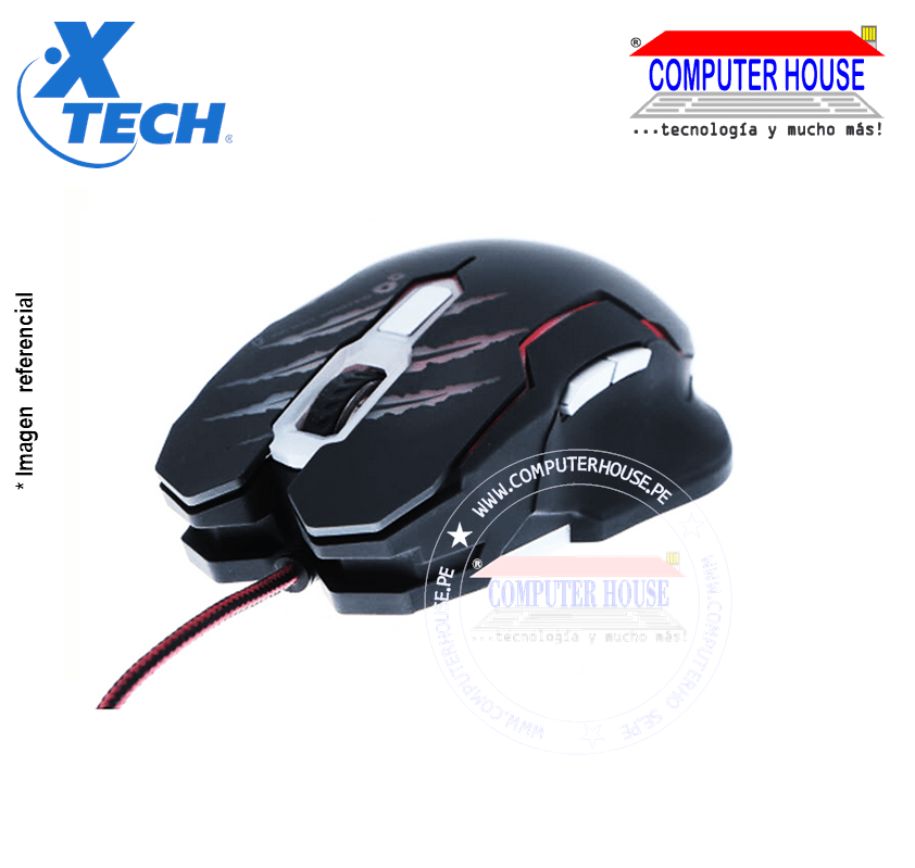 XTECH Mouse alámbrico Gamer XTM-610 Lethal Haze conexión USB.