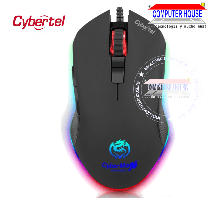 CYBERTEL Mouse alámbrico gamer M506 Hyperion conexión USB.