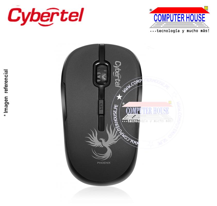 Mouse Inalámbrico Cybertel Phoenix M700X, Receptor USB.