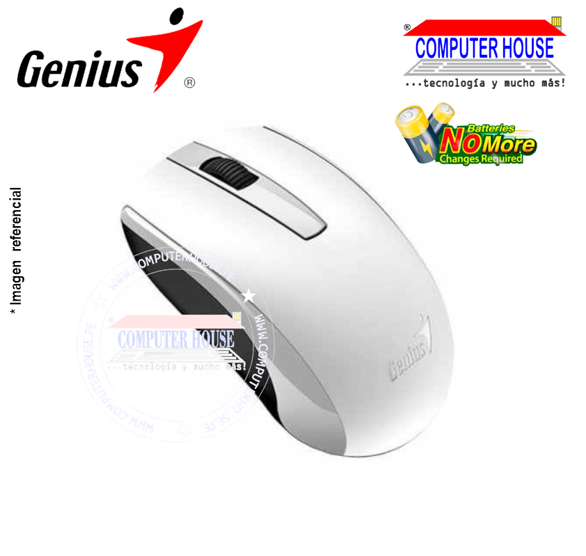 GENIUS ECO-8100 Wireless Mouse, Blueeye, Rechargeable, USB Receiver. 