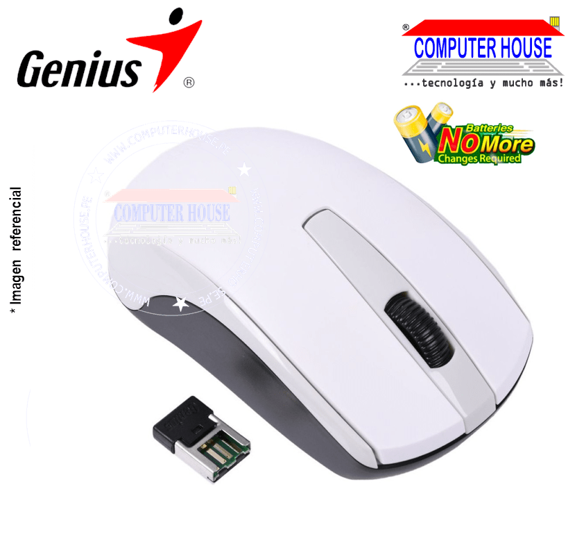 GENIUS ECO-8100 Wireless Mouse, Blueeye, Rechargeable, USB Receiver. 