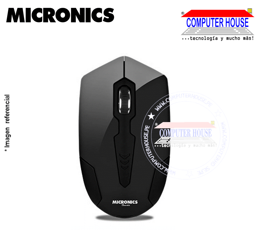 MICRONICS Mouse inalámbrico Ducatti - MIC M717 Negro conexión USB.
