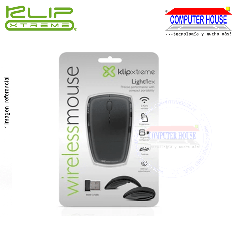 KLIP XTREME Mouse inalámbrico KMW-375GR Lightflex conexión USB.