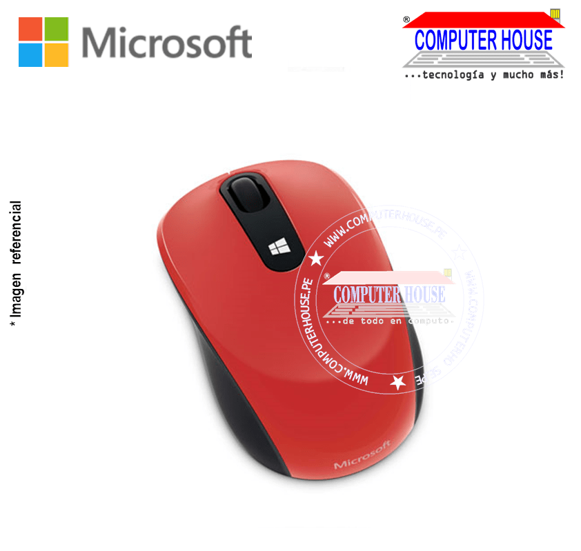 MICROSOFT Mouse inalámbrico Sculpt Mobile Rojo (43U-00026) conexión USB.