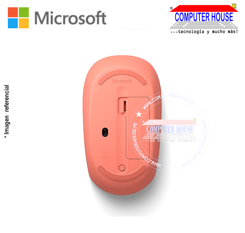 MICROSOFT Mouse Inalámbrico Souris Souris Durazno (RJN-00013) Conexión USB Bluetooth.