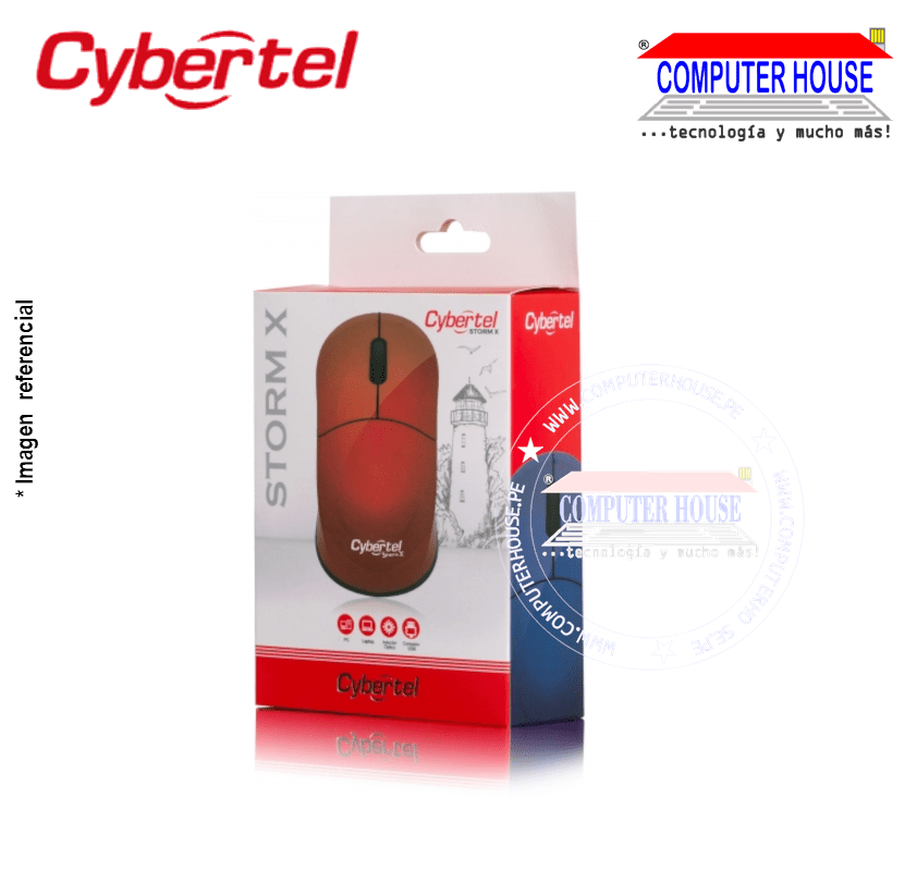 CYBERTEL Mouse alámbrico M103X STORM X rojo conexión USB.