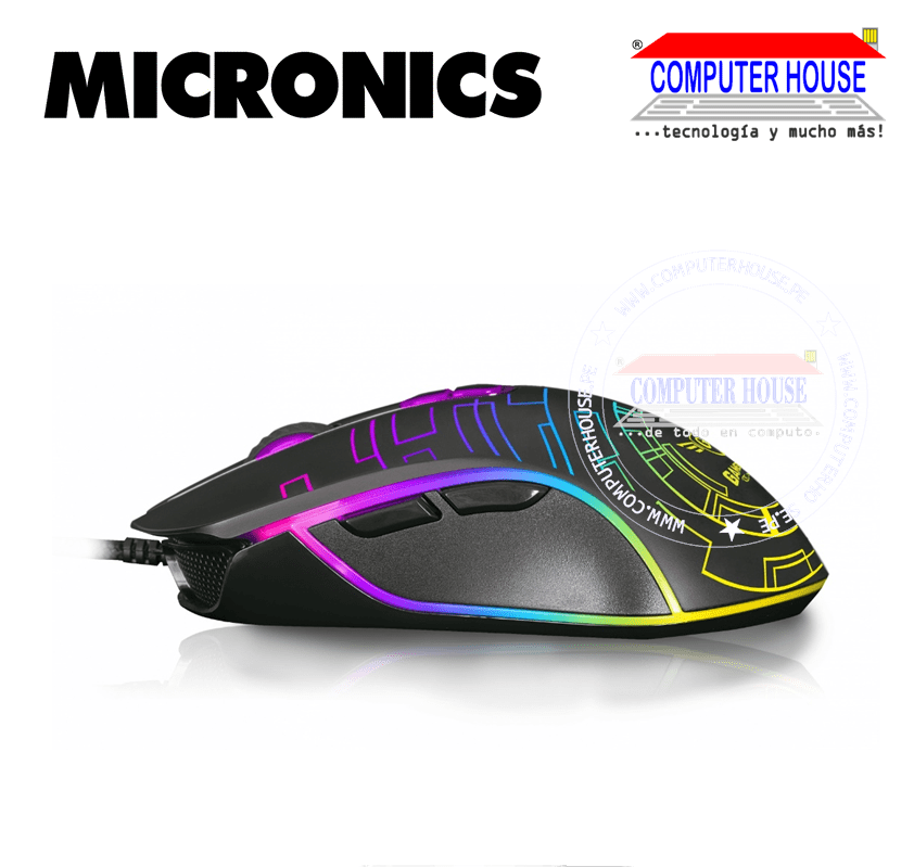 MICRONICS Mouse alámbrico gamer M817 conexión USB.
