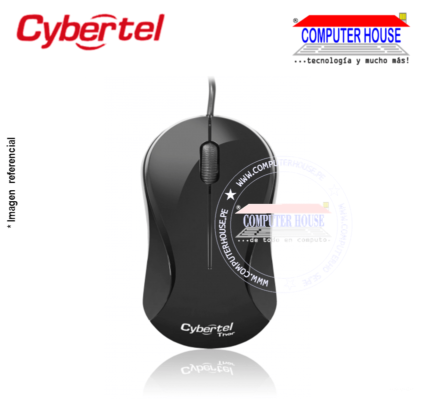 CYBERTEL Mouse alámbrico M100K Thor conexión USB.