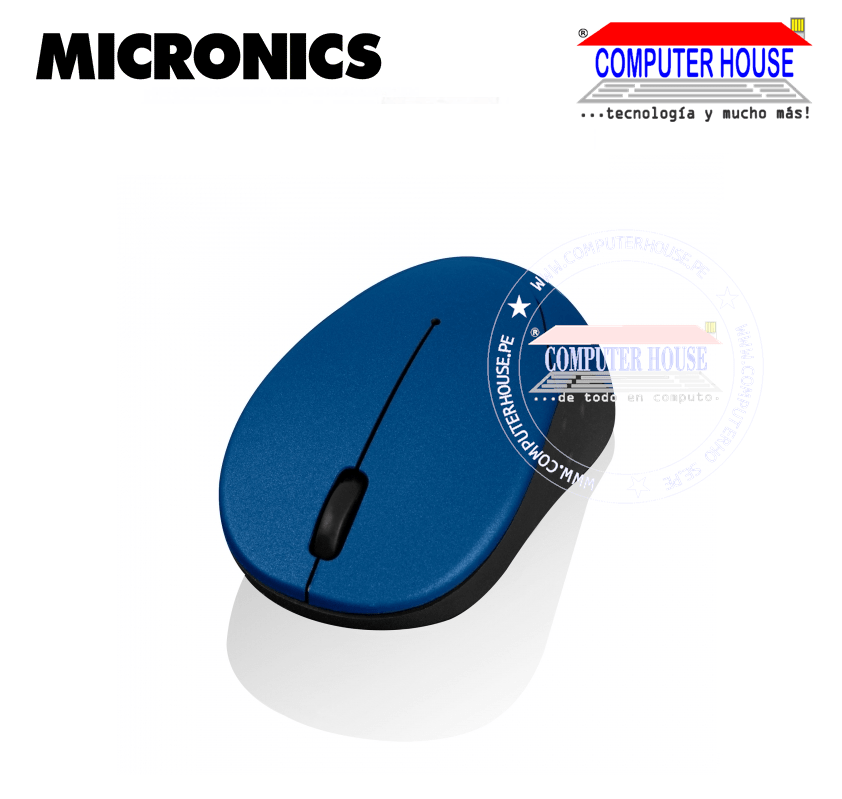 Mouse Inalámbrico MICRONICS Traveler MIC-M711S, Azul, Receptor USB.